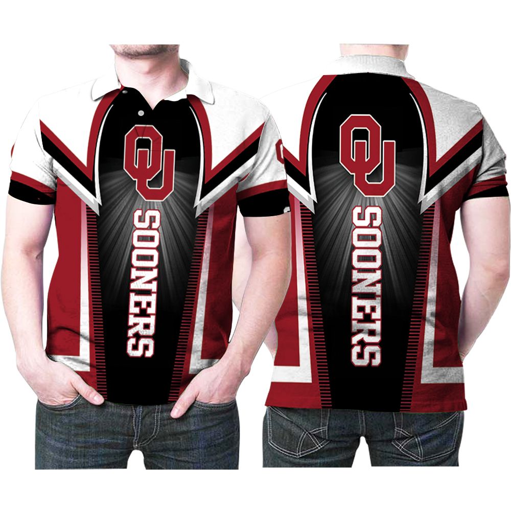 Art Oklahoma Sooners Bright Logo 3D All Over Print Polo Shirt