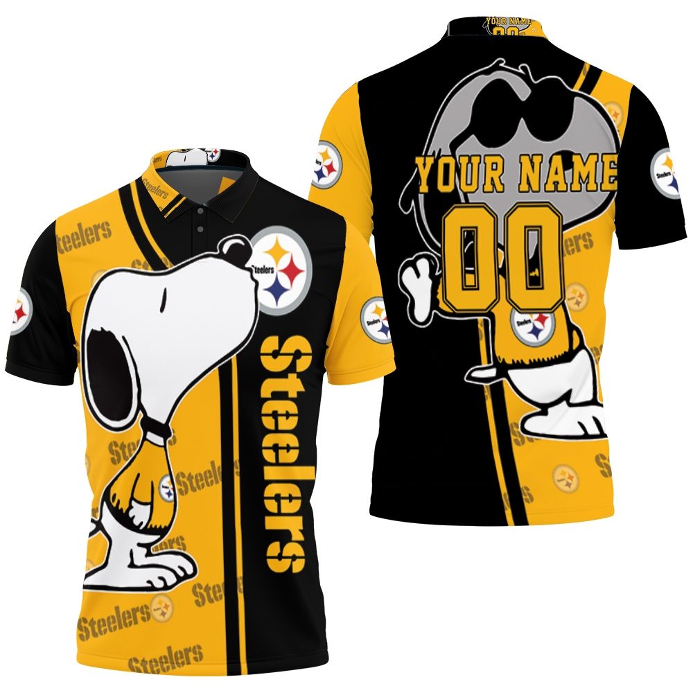 Art Pittsburgh Steelers Snoopy Personalized 3D All Over Print Polo Shirt