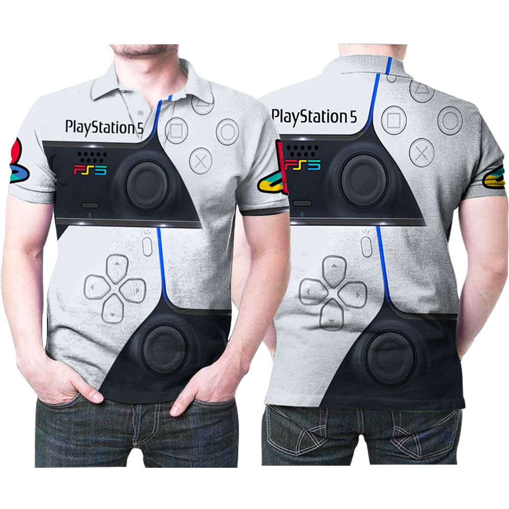 Art Playstation 5 Gaming Controller 3D All Over Print Polo Shirt