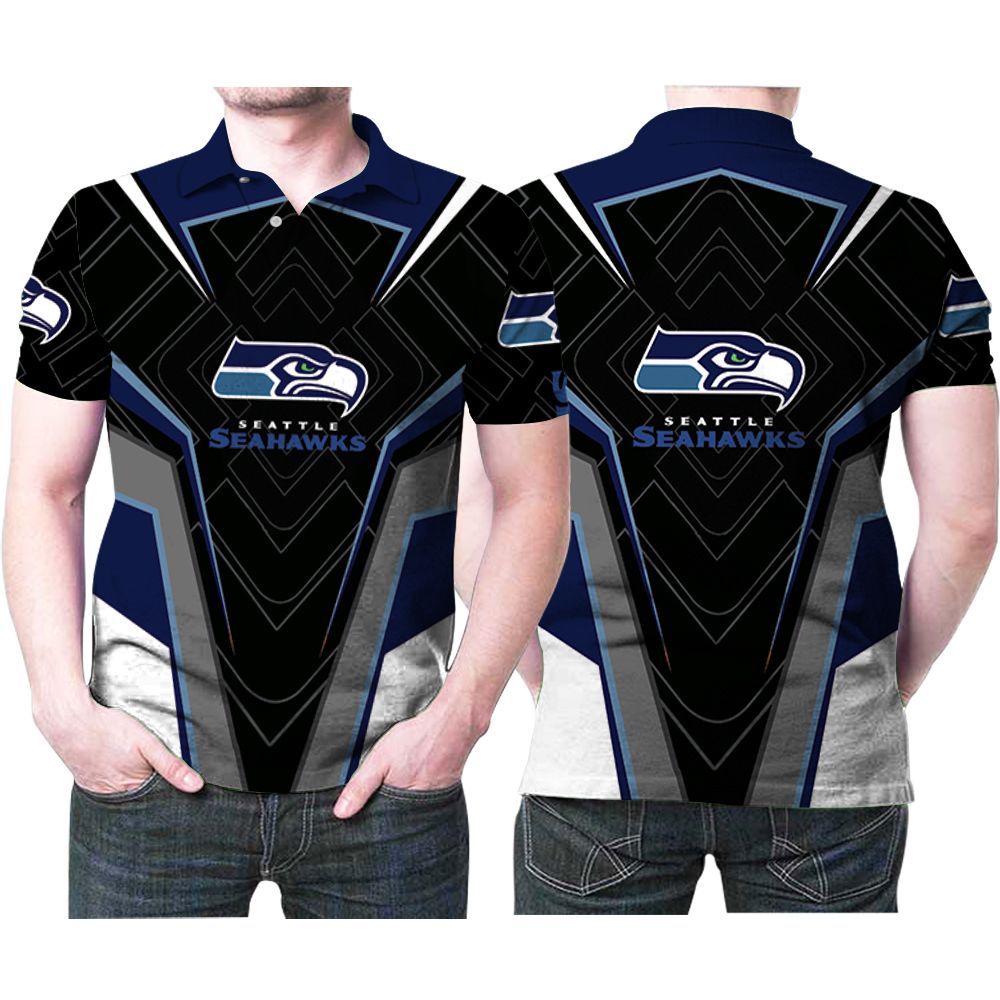 Art Seattle Seahawks All Over 3D All Over Print Polo Shirt