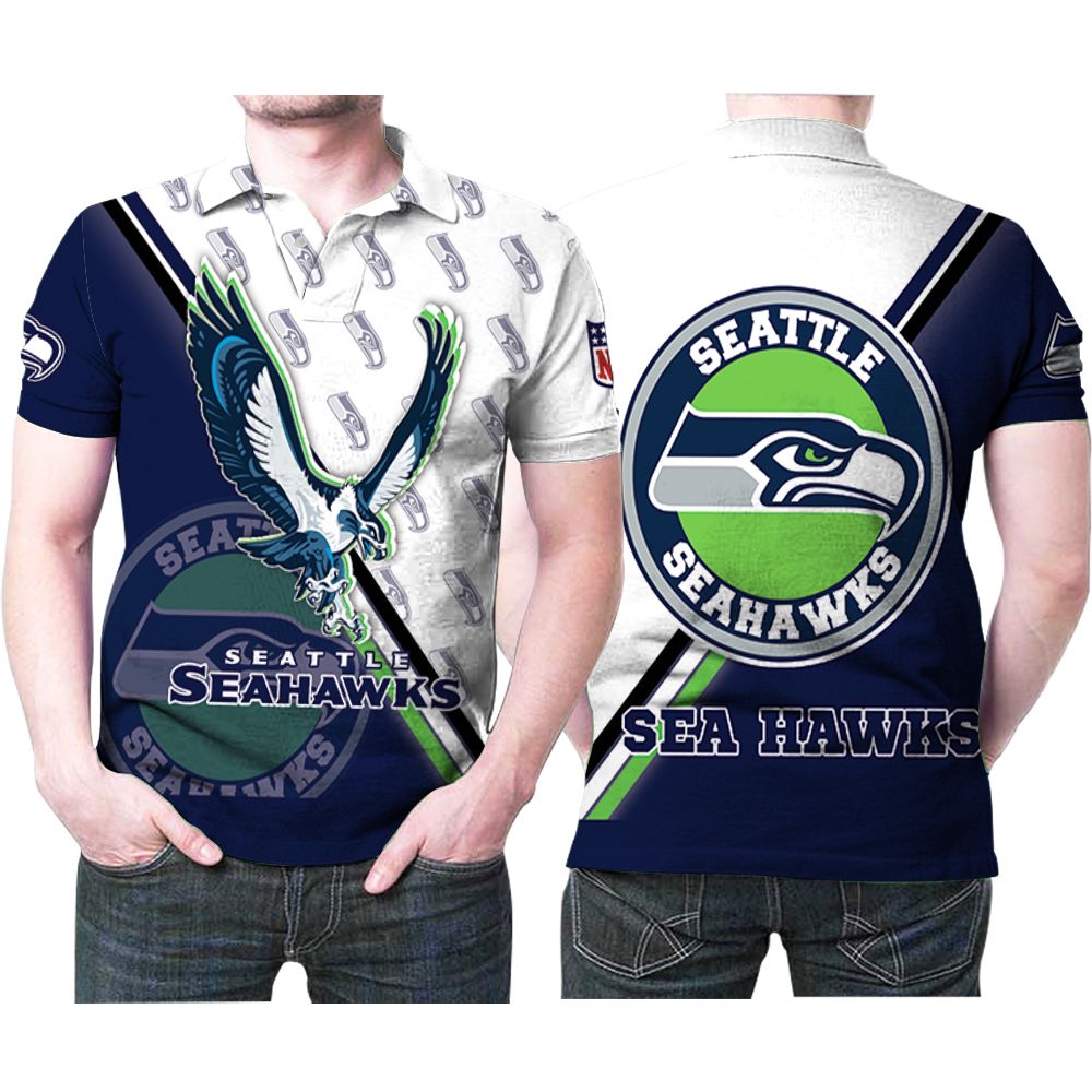 Art Seattle Seahawks Fly Seahawks Fly 3D All Over Print Polo Shirt