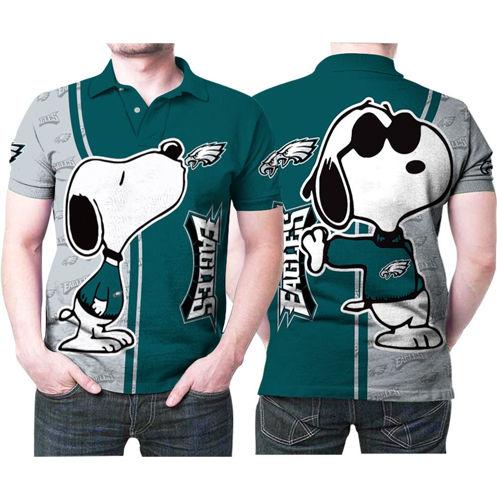 Art Snoopy Kiss Philadelphia Eagles Logo 3D All Over Print Polo Shirt