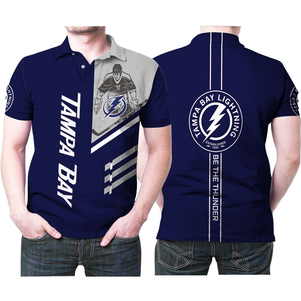 Art Tampa Bay Lightning Nfl Ice Hockey Team Logo 3D All Over Print Polo Shirt