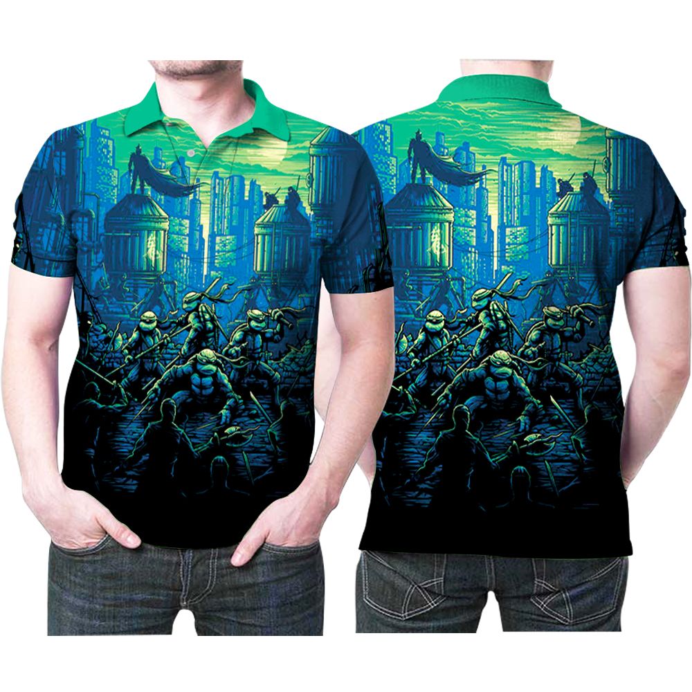 Art Teenage Mutant Ninja Turtle Vs Villain Ninja 3D All Over Print Polo Shirt