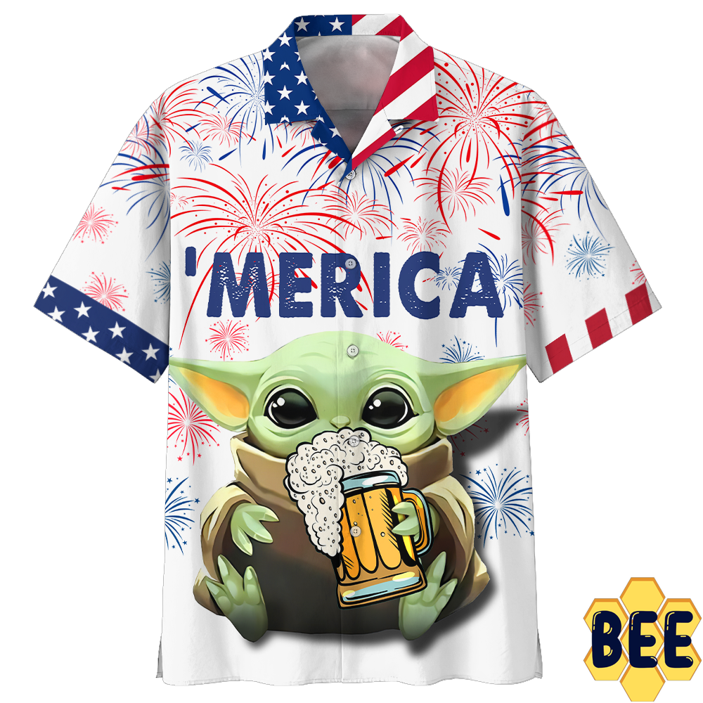 Baby Yoda American Independence Day Trending Hawaiian Shirt