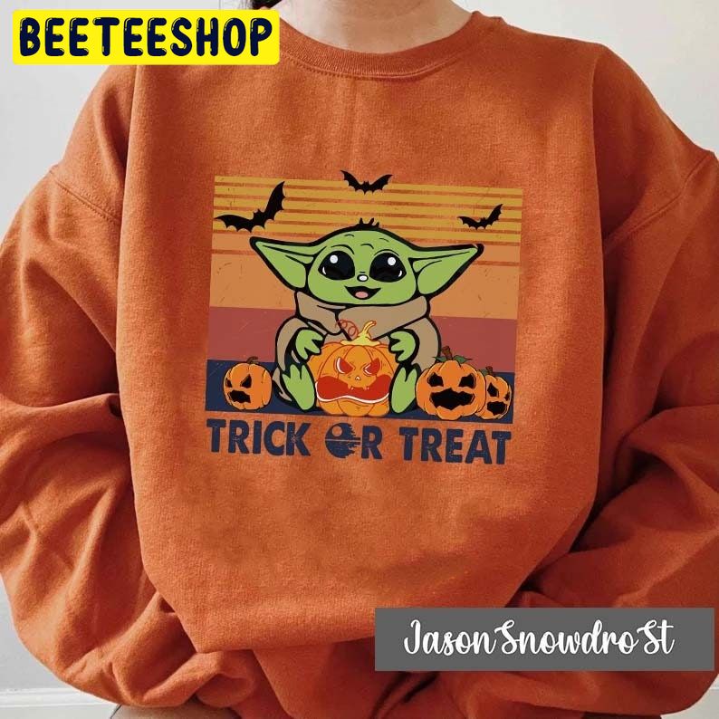 Baby Yoda Disney Trick Or Treat Halloween Unisex Sweatshirt