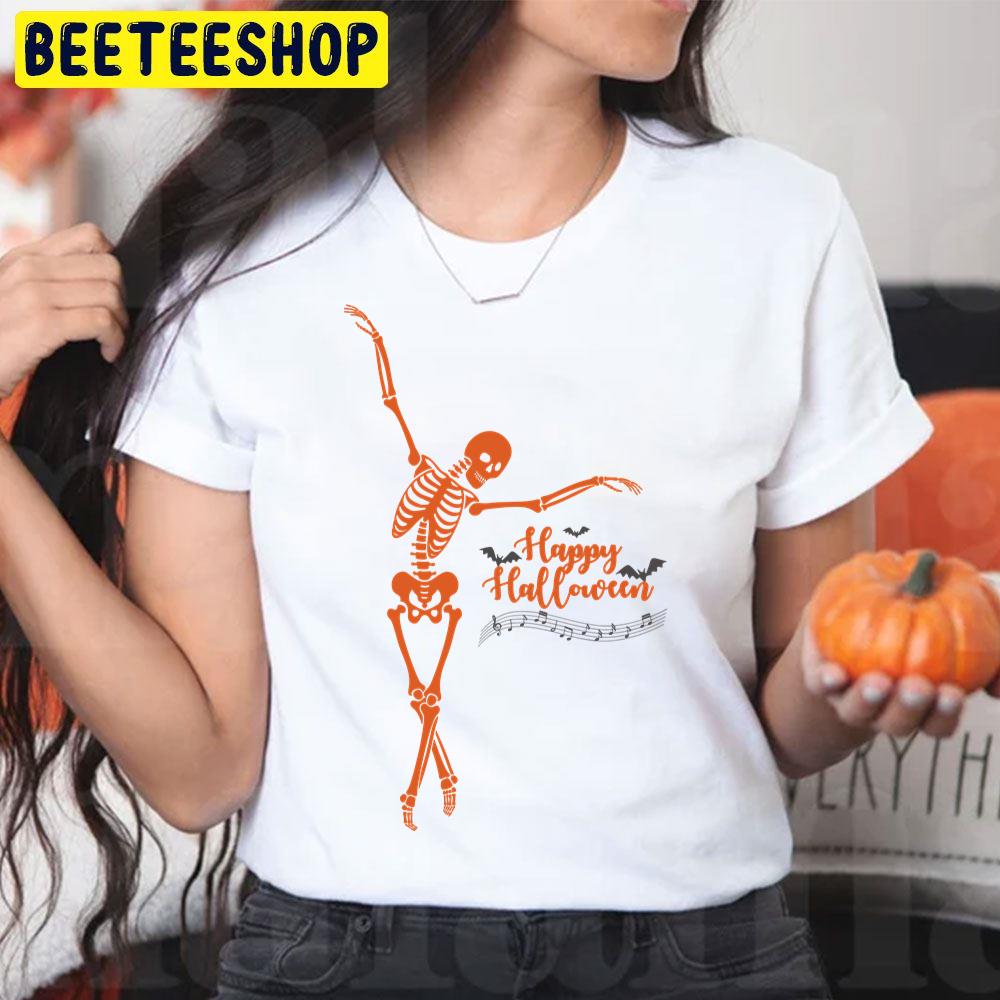 Ballerina Skeleton Dancer Yoga Happy Halloween Music Ballet Halloween Trending Unisex T-Shirt