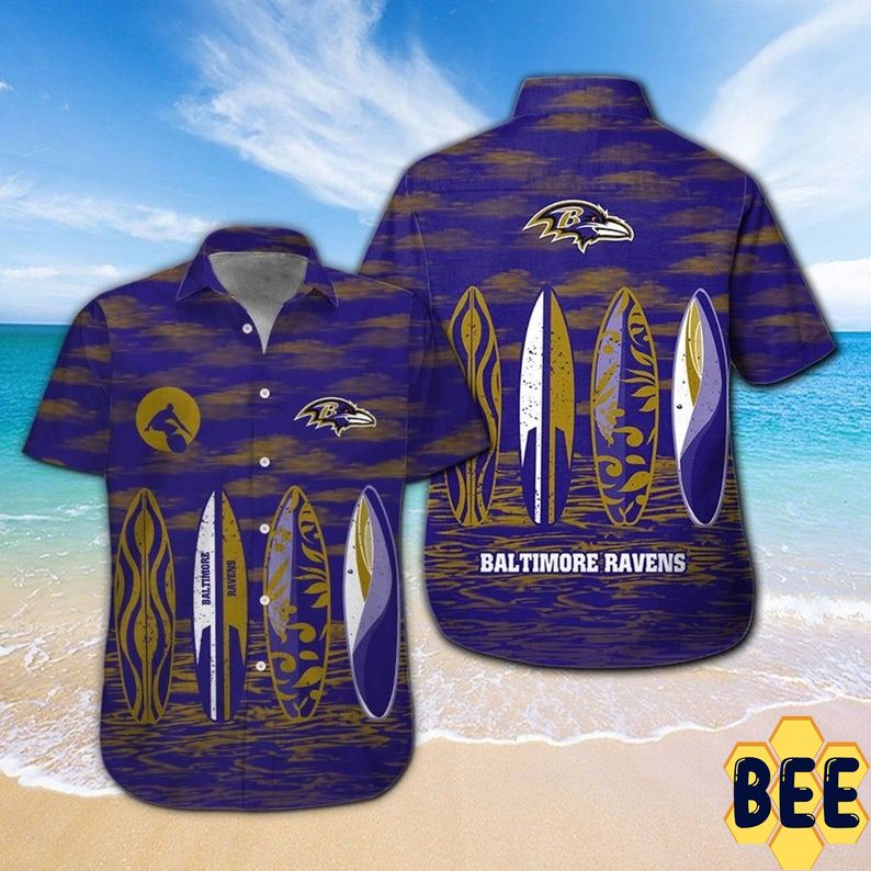 Baltimore Ravens Nfl Art Design Trending Hawaiian Shirt