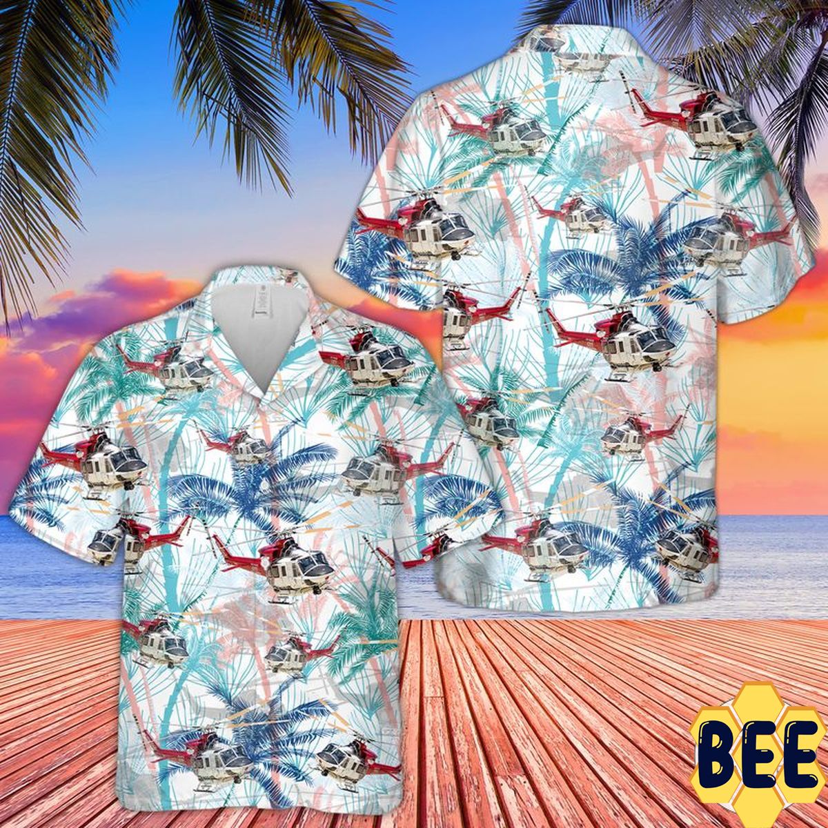 Bell 412ep Of The Los Angeles City Fire Department Trending Hawaiian Shirt