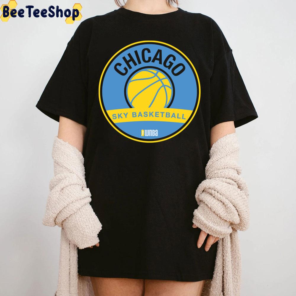 Blue Yellow Art Chicago Sky Basbetball Unisex T-Shirt