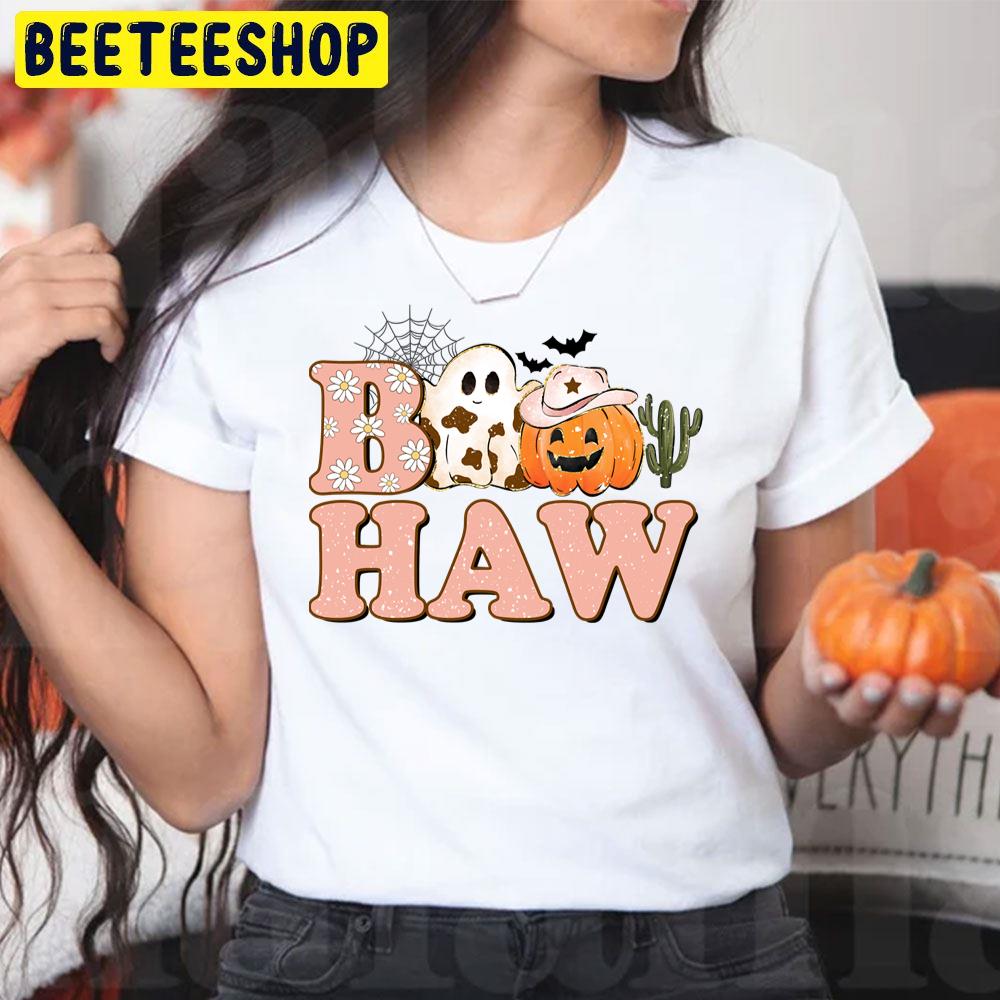 Boo Haw Boo Pumpkin And Bats Halloween Trending Unisex T-Shirt