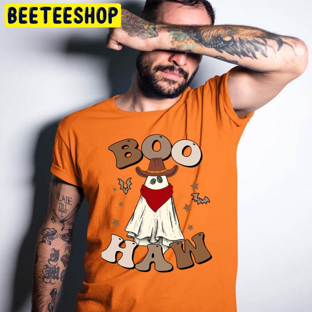 Boo Haw Cowboy Ghost And Bats Halloween Trending Unisex T-Shirt