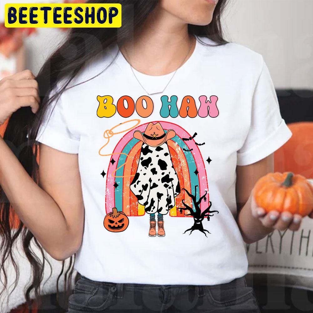 Boo Haw Retro Rainbow Halloween Trending Unisex T-Shirt