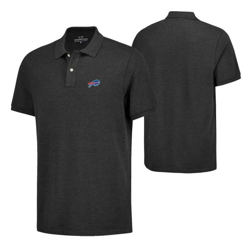 Buffalo Bills Heather Charcoal Stretch Pique Polo All Over Print Shirt  T-shirt