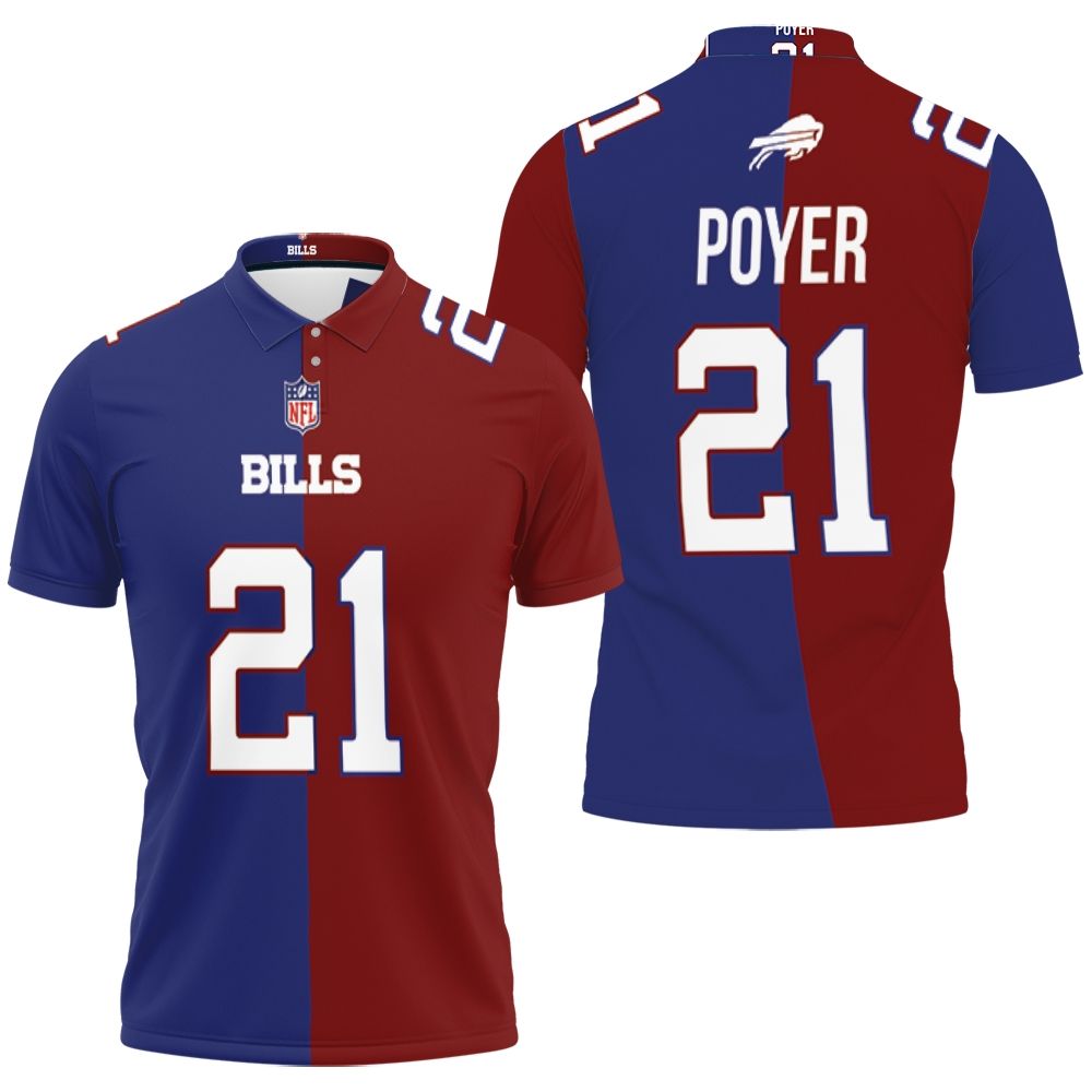 Buffalo Bills Jordan Poyer #21 Great Player Nfl Vapor Limited Royal Red Two Tone Jersey Style Polo Shirt