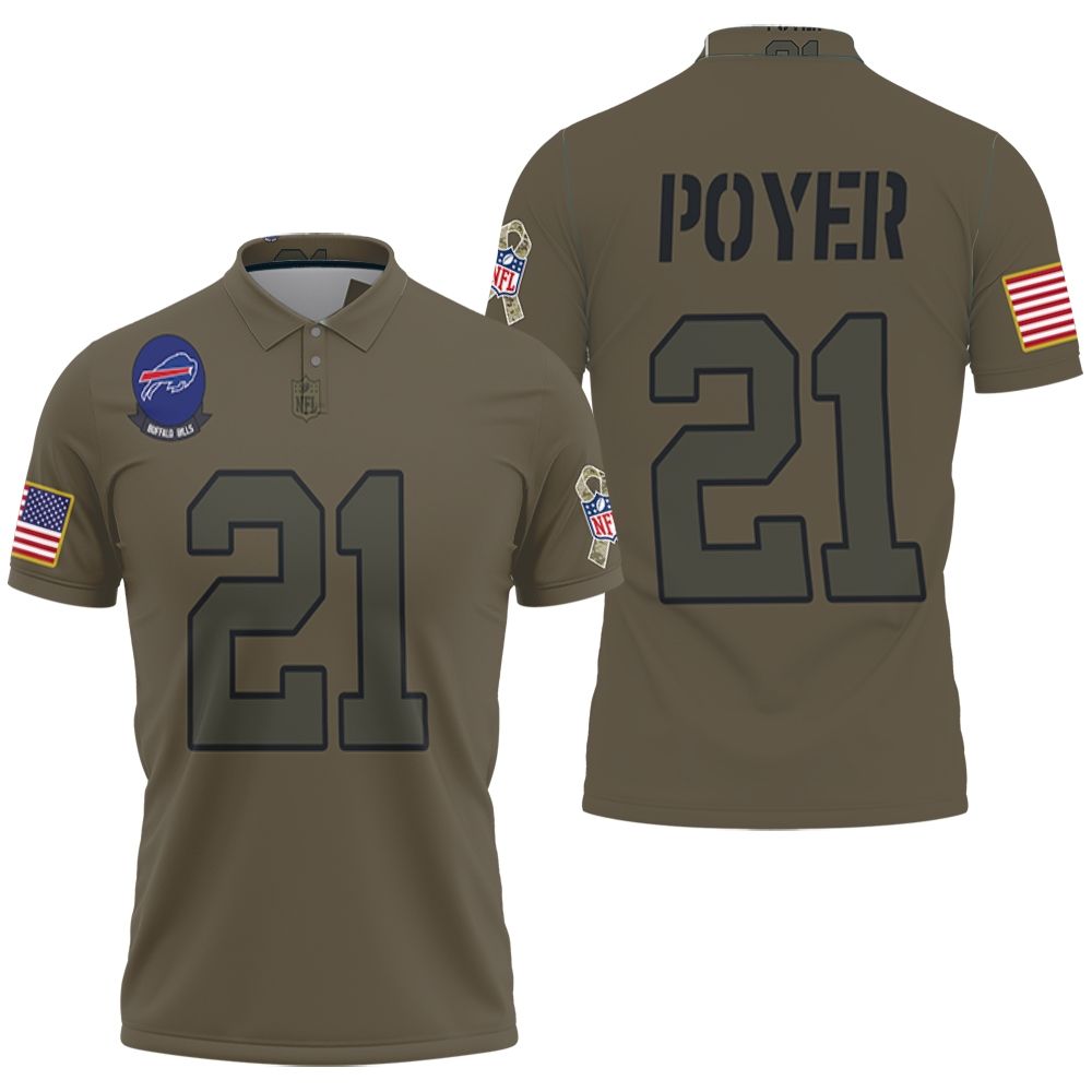 Buffalo Bills Jordan Poyer #21 Nfl Great Player Camo 2019 Salute To Service Custom  Bills Fans Polo Shirt