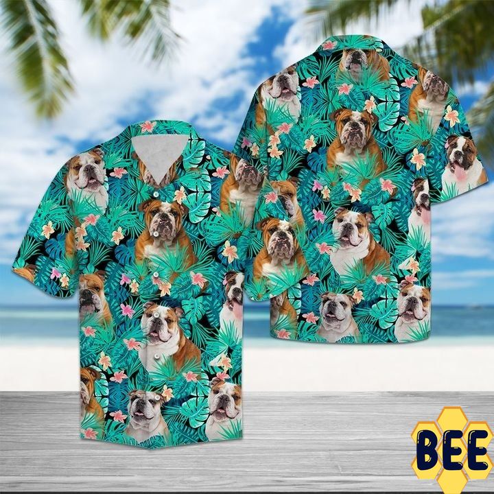 Bulldog Tropical Trending Hawaiian Shirt