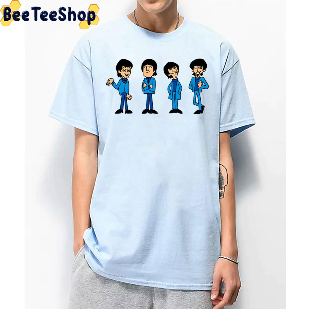 Cartoon Blue Collection The Fab Four Band Unisex T-Shirt