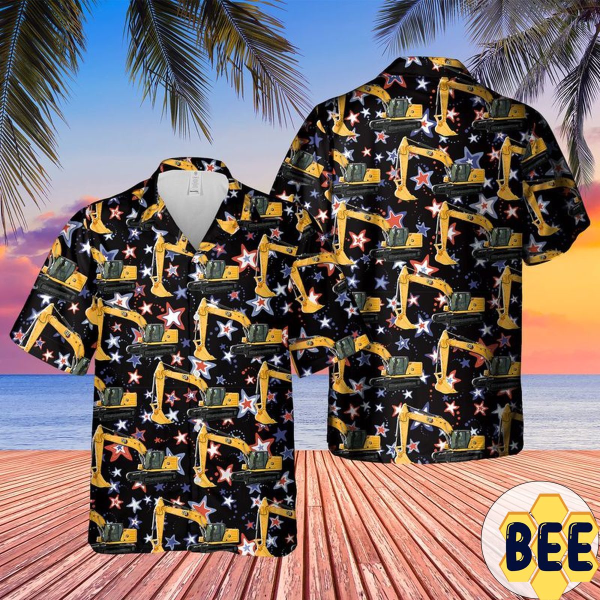 Cat 320 Excavator Trending Hawaiian Shirt