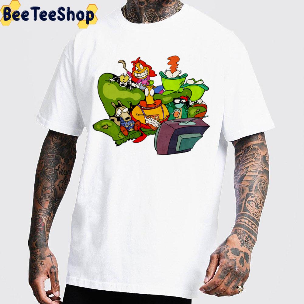 Characters On Sofa Rocko’s Modern Life Trending Unisex T-Shirt