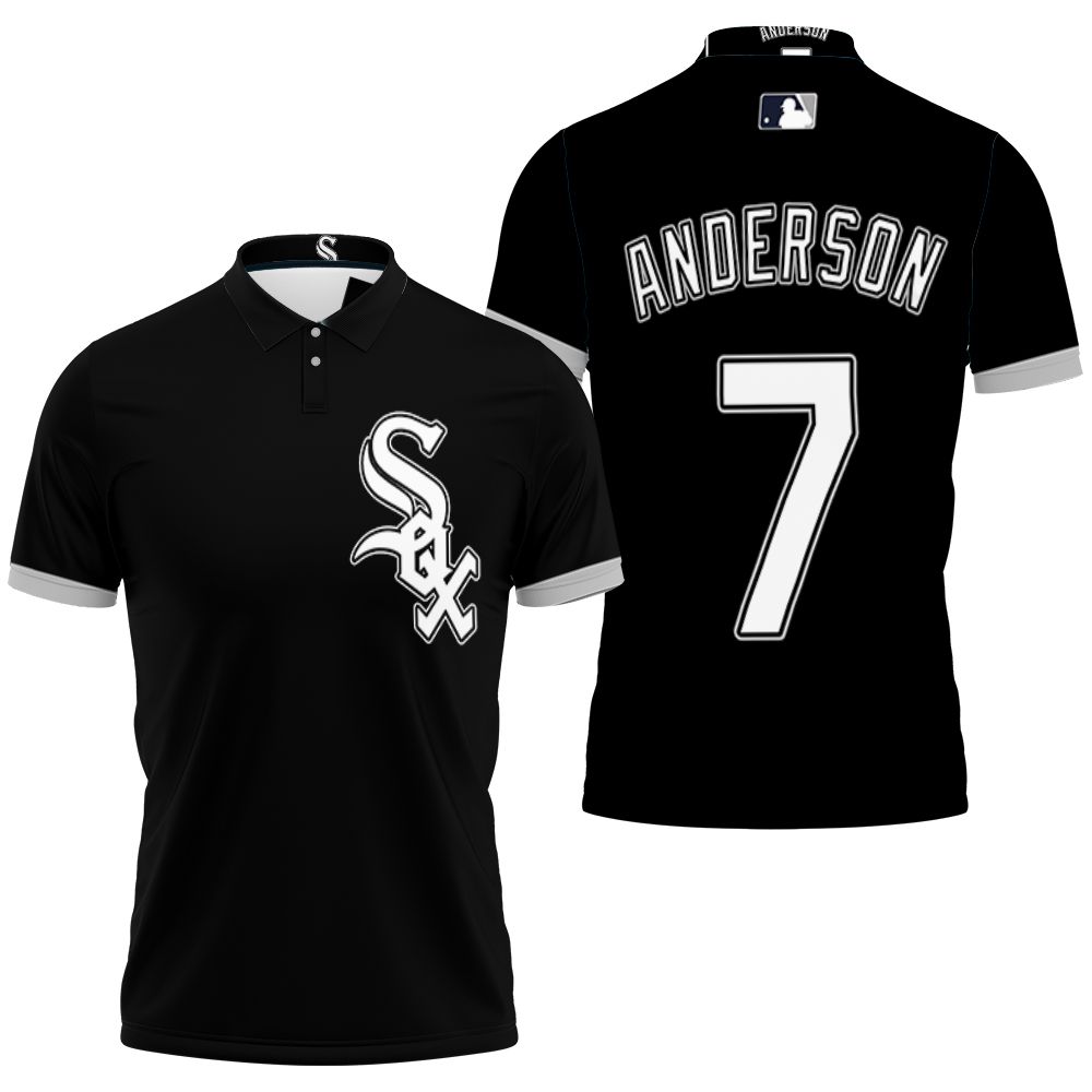 Chicago White Sox Tim Anderson 7 2020 Mlb Team Black Jersey Inspired Style 3D All Over Print Polo Shirt