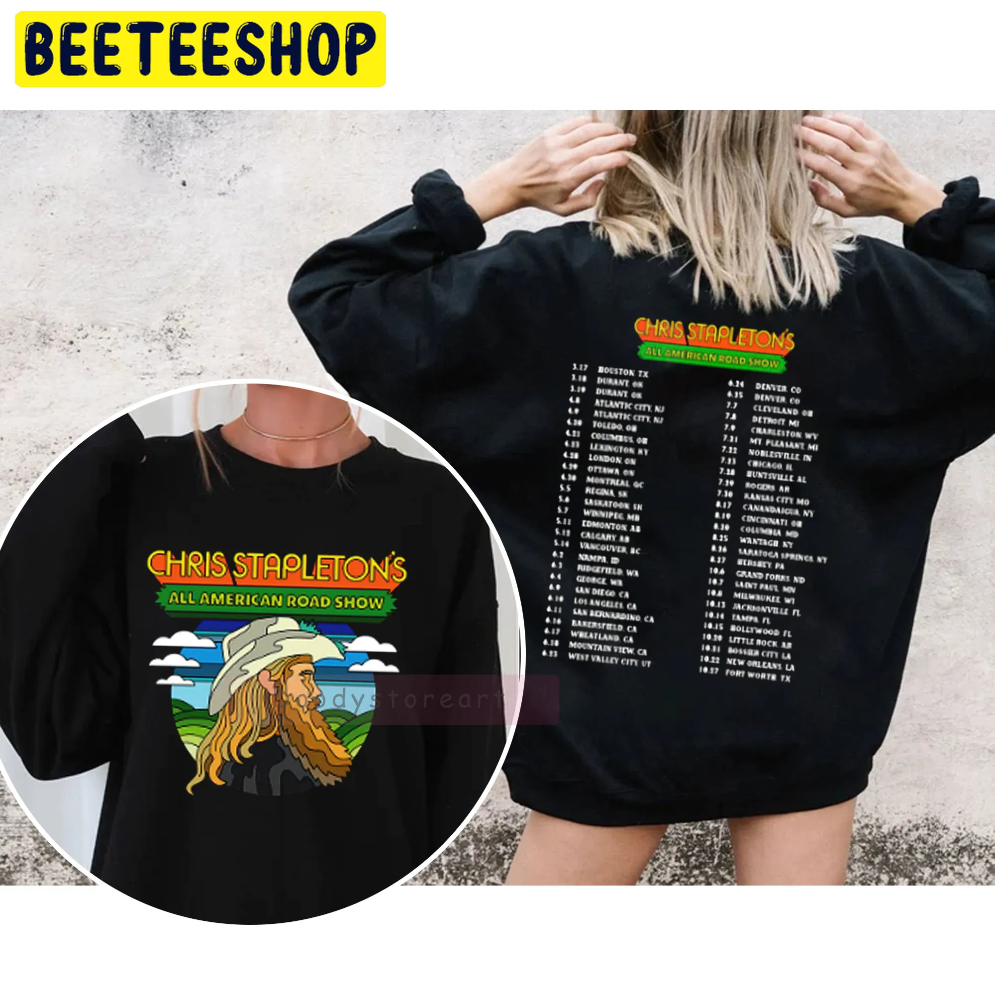 Chris Stapleton American Road Show 2022 Tour Double Sided Unsiex Sweatshirt