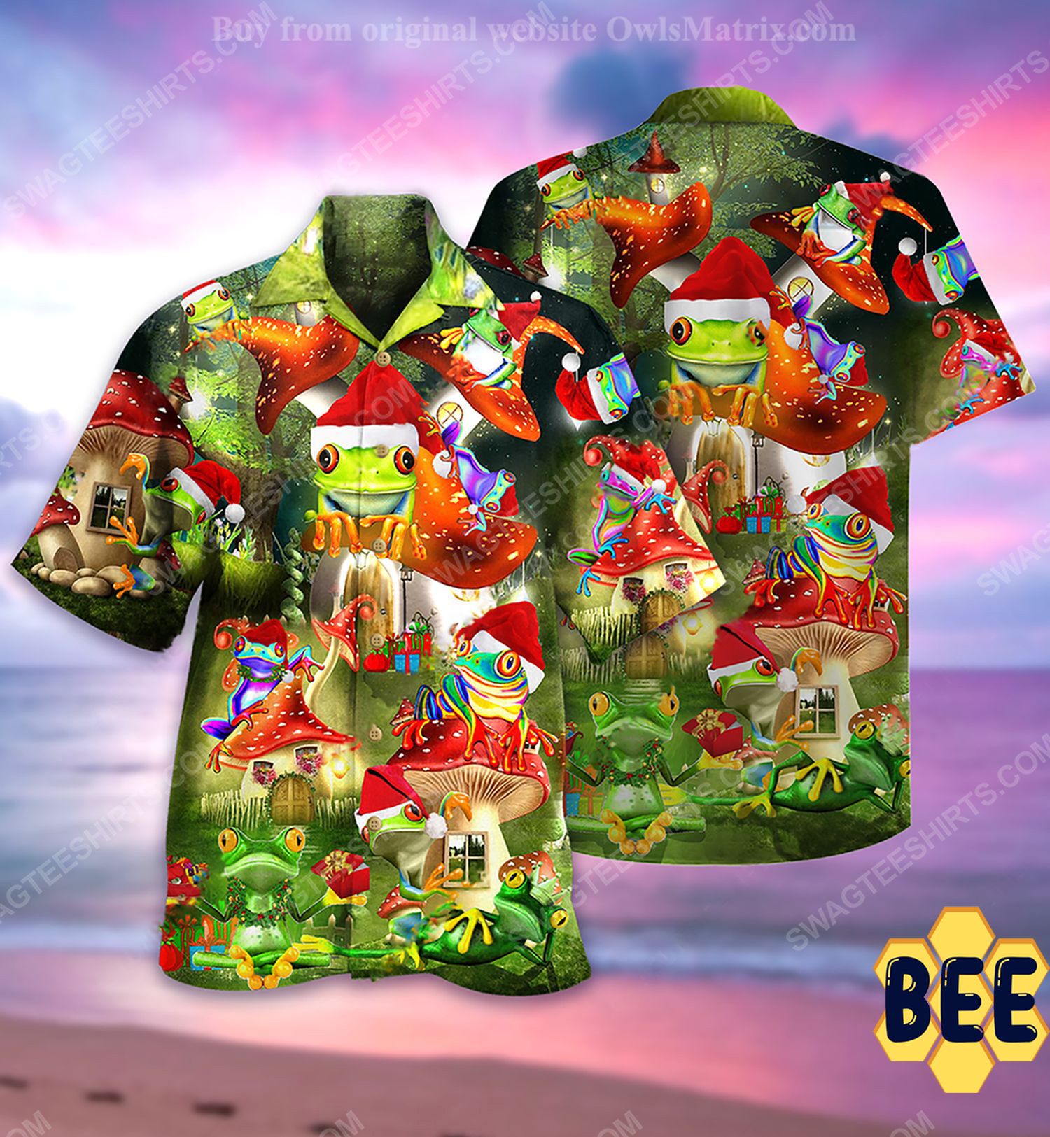 Christmas Holiday And Frog Full Print Trending Hawaiian Shirt