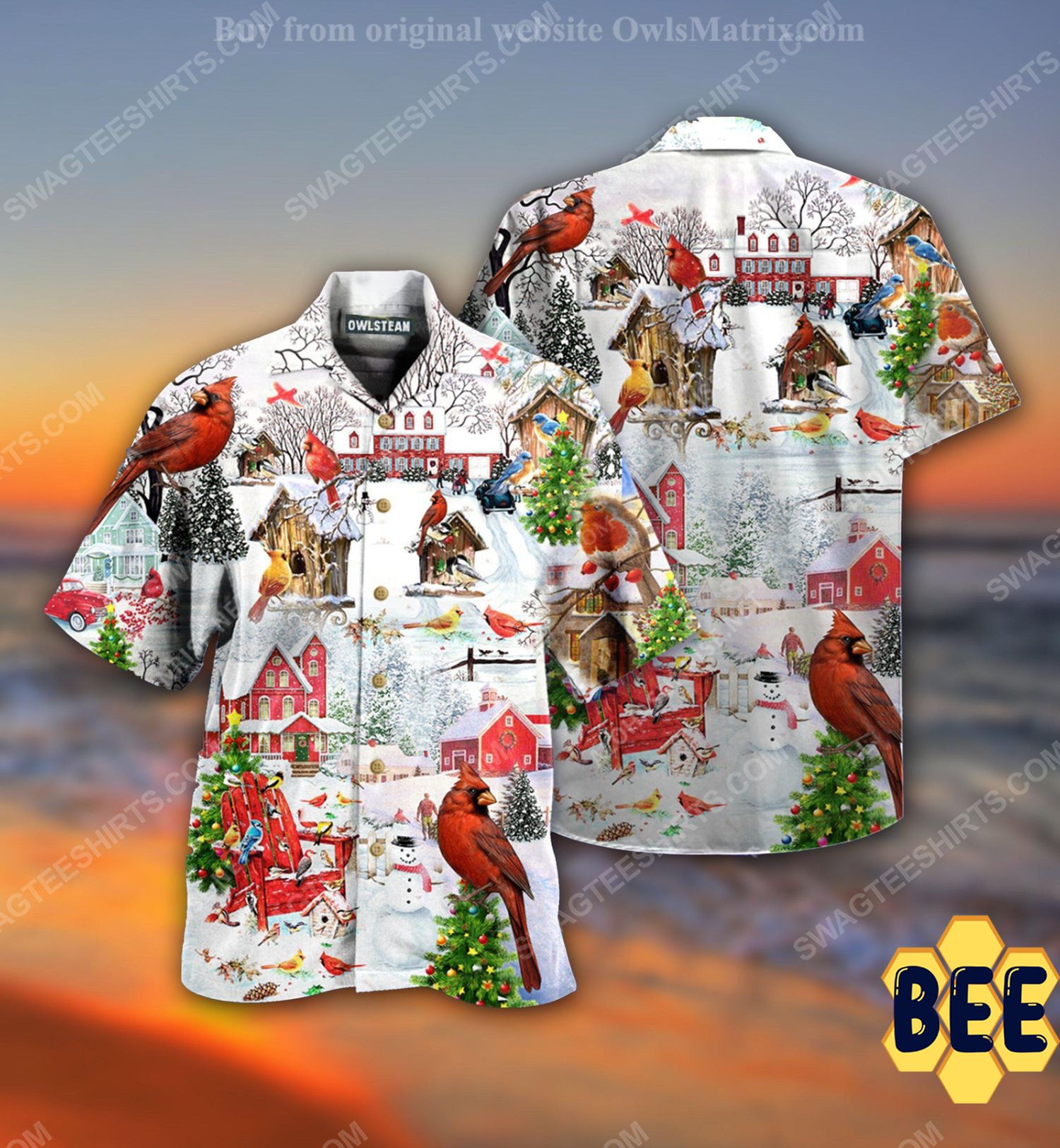 Christmas Holiday Cardinal Bird Full Print Trending Hawaiian Shirt