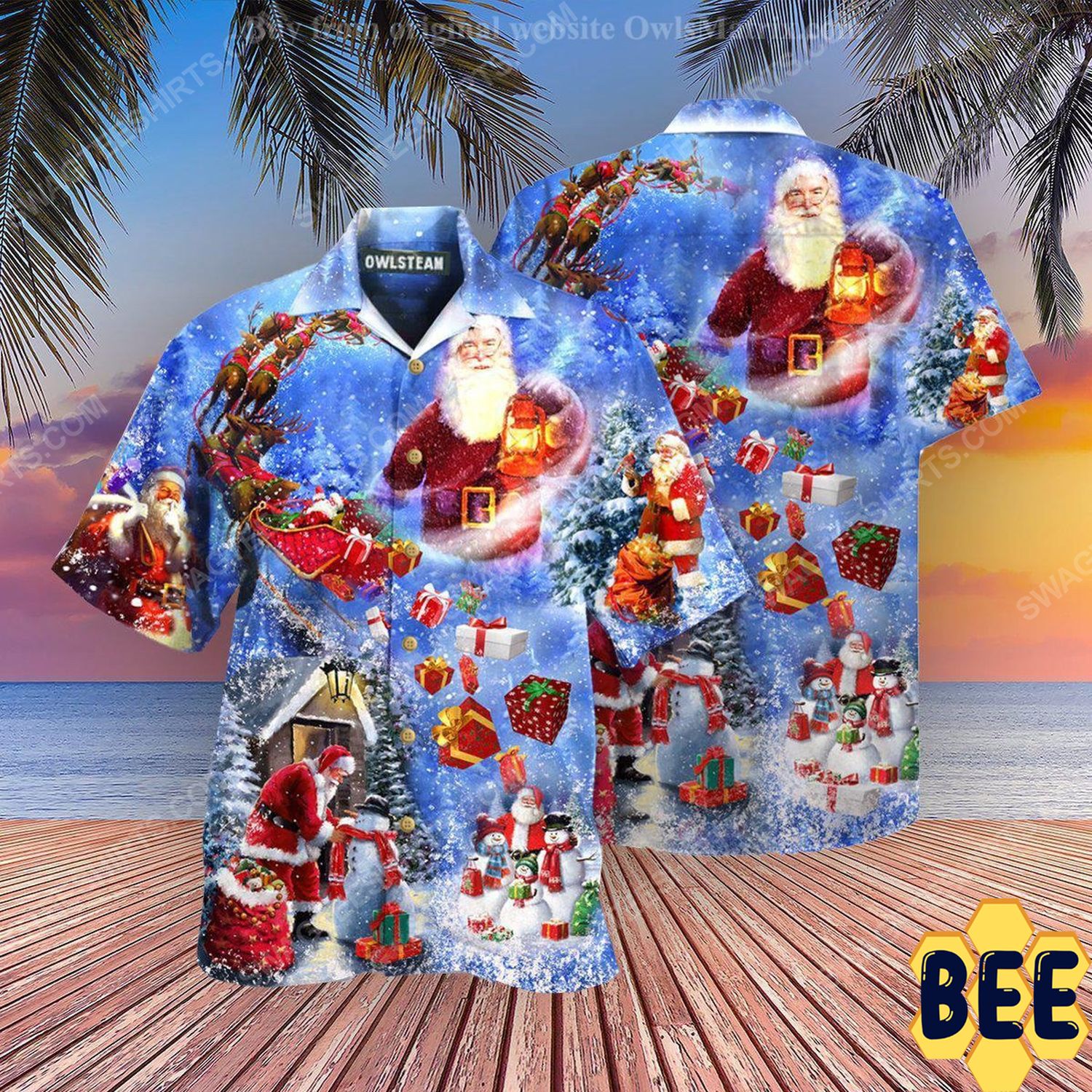 Christmas Holiday Santa Is Coming Town Full Print Trending Hawaiian Shirt