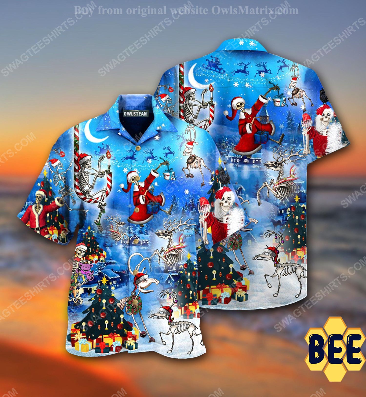 Christmas Holiday Skull Version Full Print Trending Hawaiian Shirt