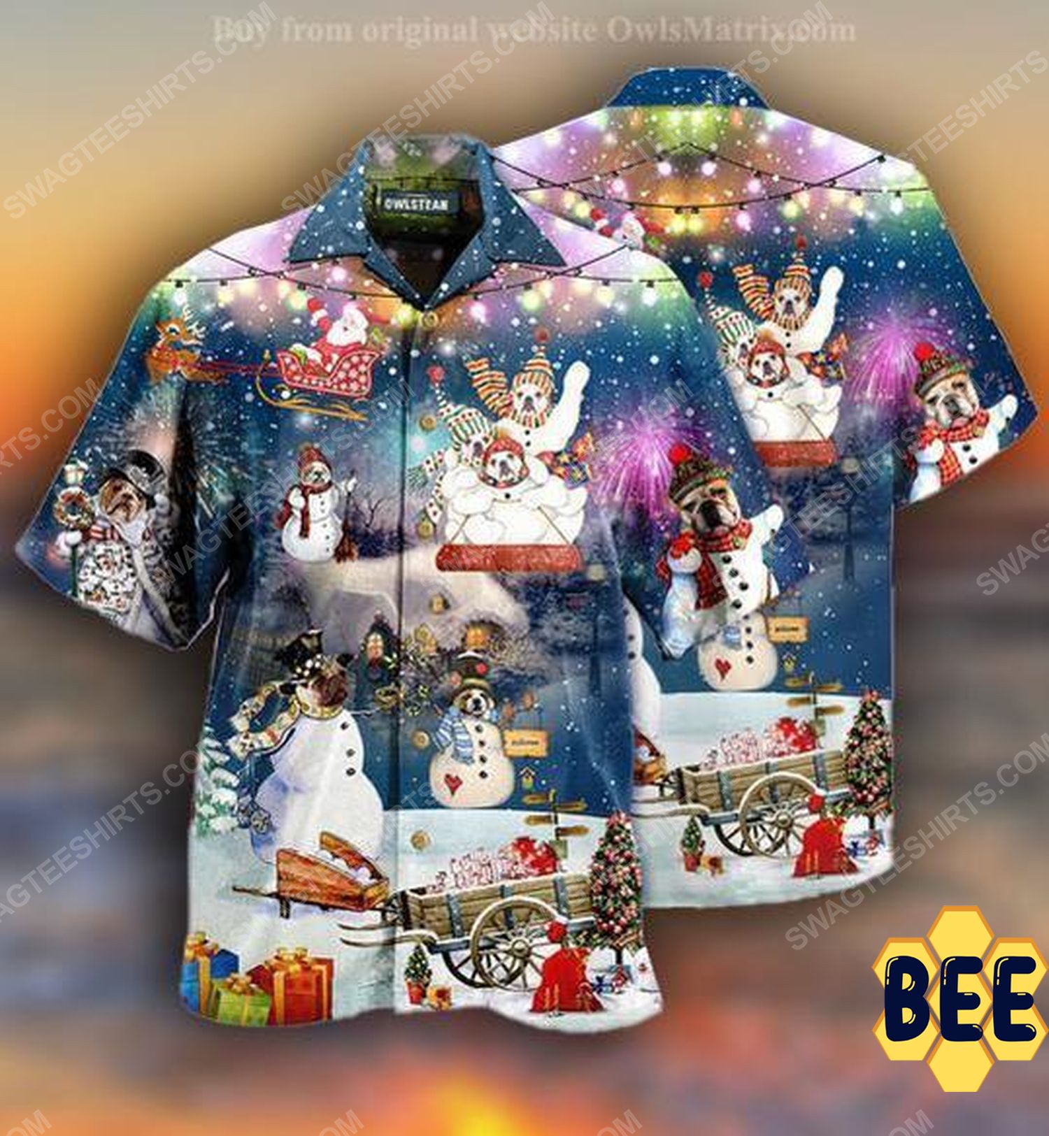 Christmas Holiday Snow Dogs Full Print Trending Hawaiian Shirt