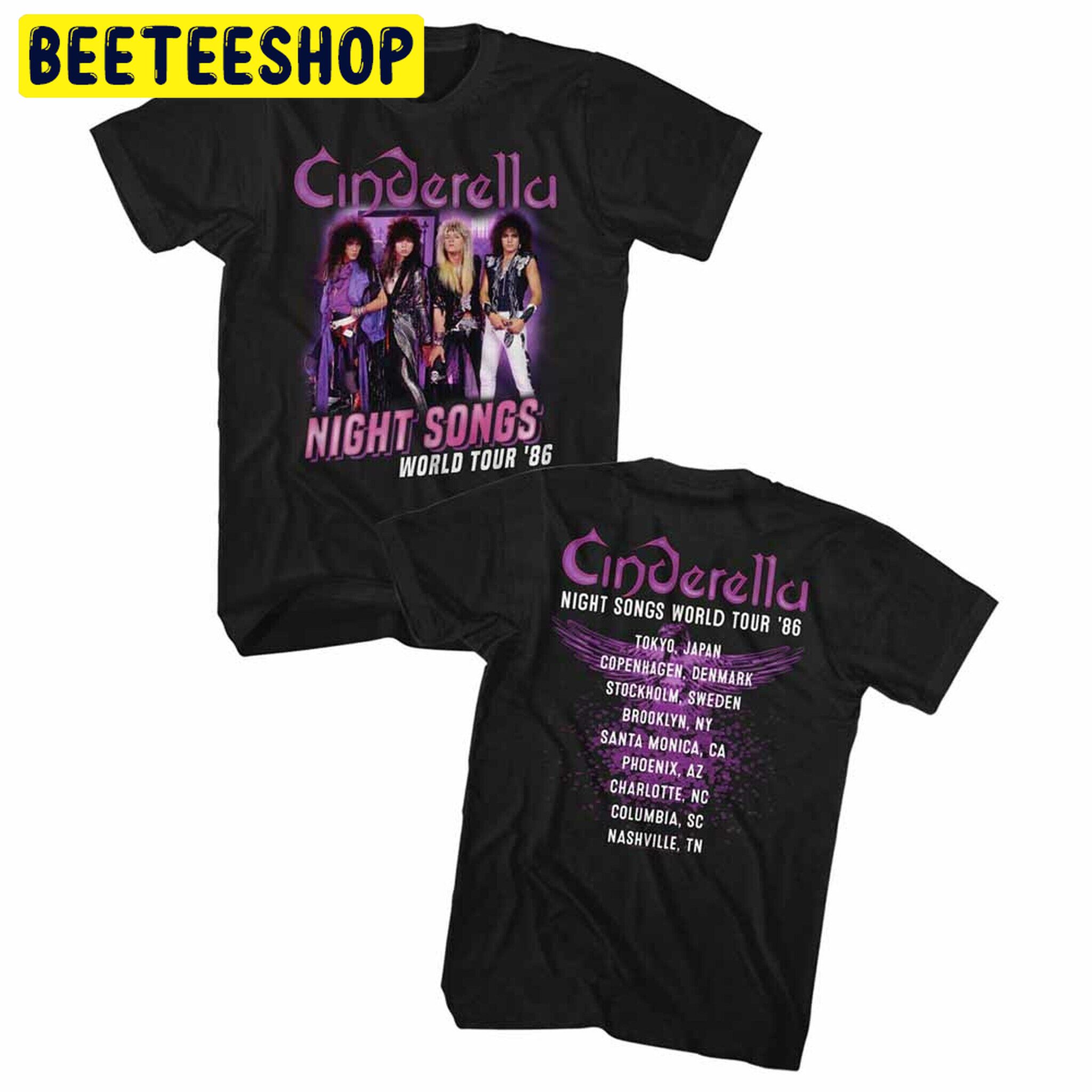 Cinderella Night Songs Tour Purple Art Double Side Unisex Shirt ...