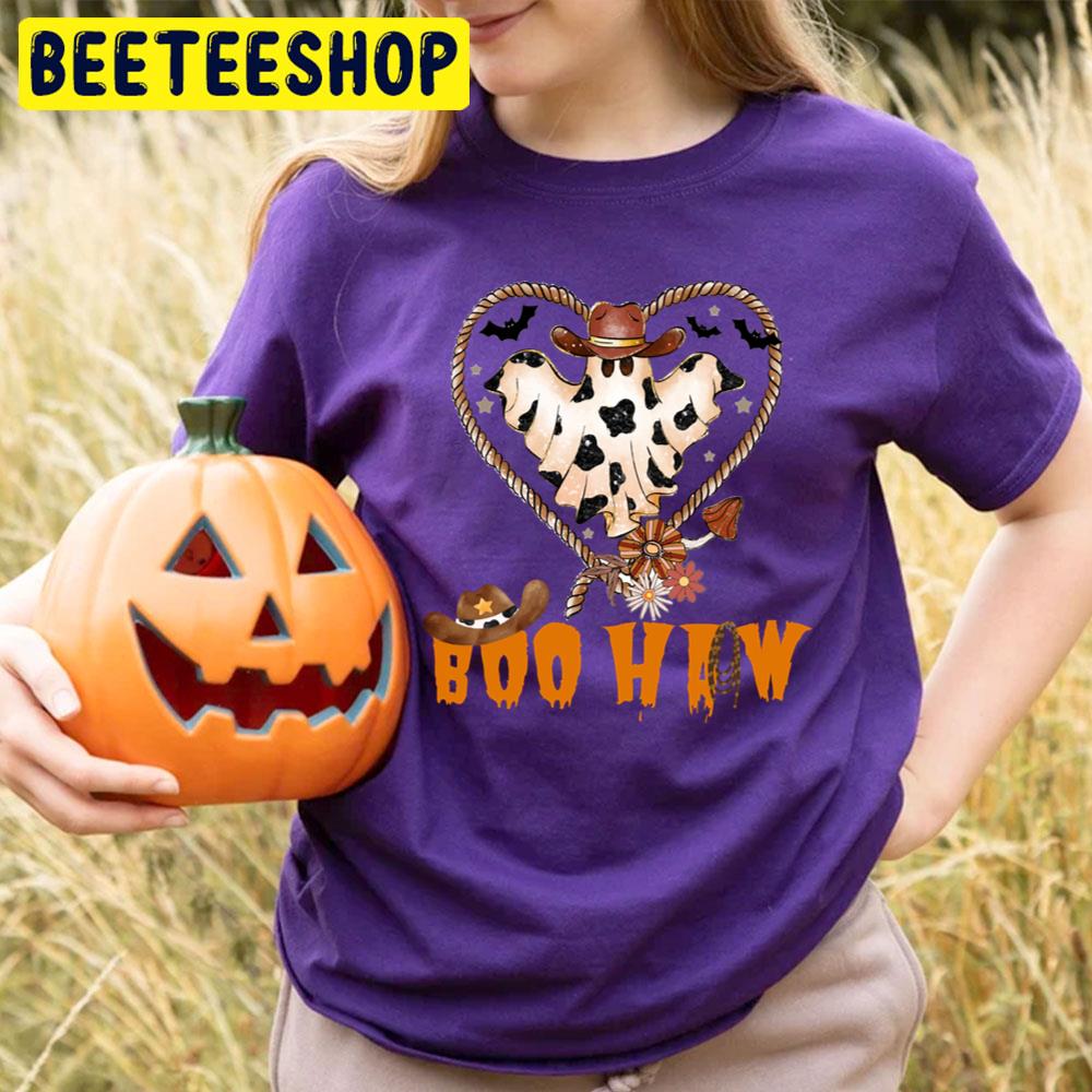 Cottage Core Boo Haw Cowboy Ghost Halloween Trending Unisex T-Shirt