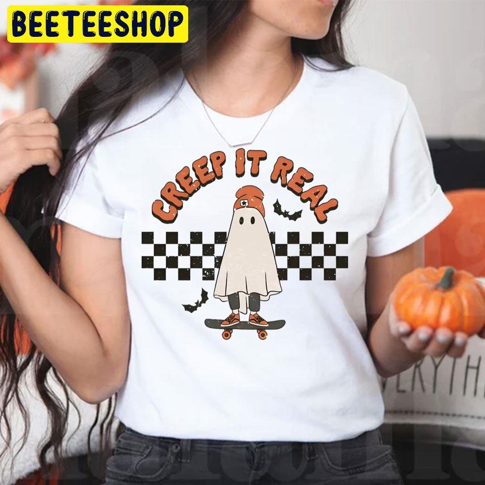 Creep It Real Skateboarding Ghost Boy Fall Season Halloween Trending Unisex T Shirt Beeteeshop 4819