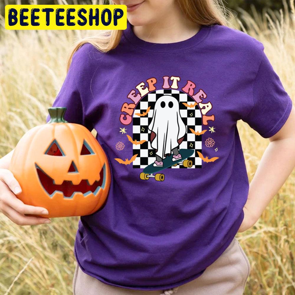 Creep It Real Skateboarding Halloween Trending Unisex T-Shirt