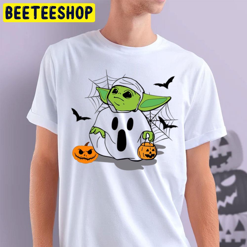 Cute Baby Yoda Ghost Pumpkin Halloween Trending Unisex T-Shirt