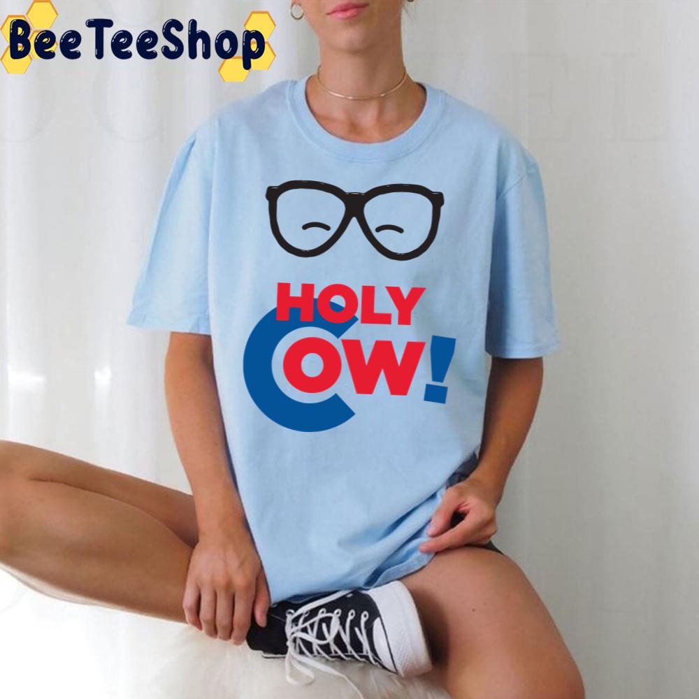 Cute Holy Cow With Glasses Chicago Cubs T-shirt - Personalized