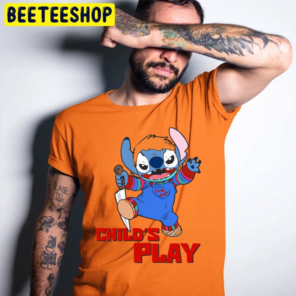 Cute Stitch Halloween Chucky Child’s Play Trending Unisex T-Shirt