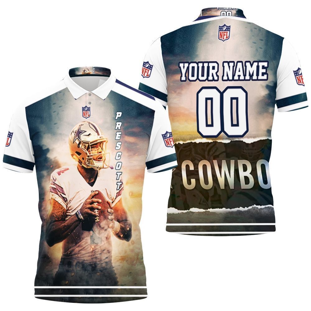 Dak Prescott 4 Dallas Cowboys Personalized 3D All Over Print Polo Shirt