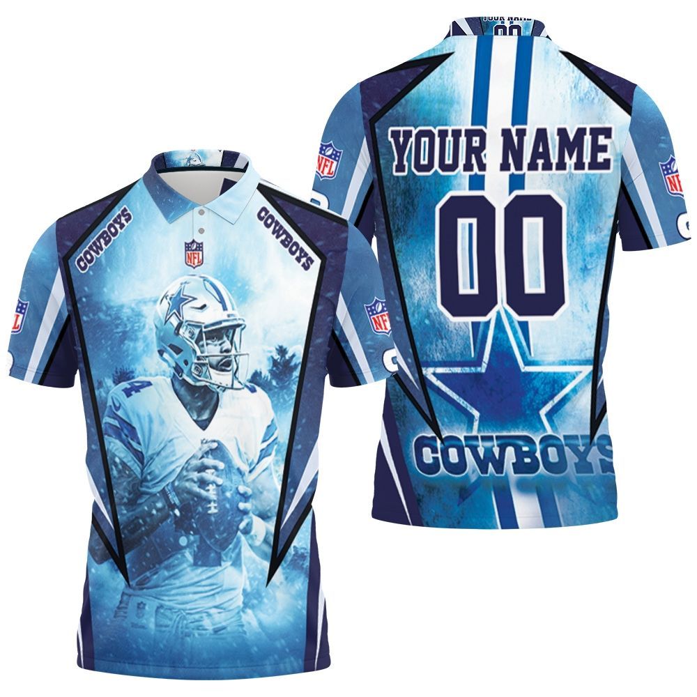 Dallas Cowboys Dak Prescott 4 Personalized Polo Shirt All Over Print Polo Shirt