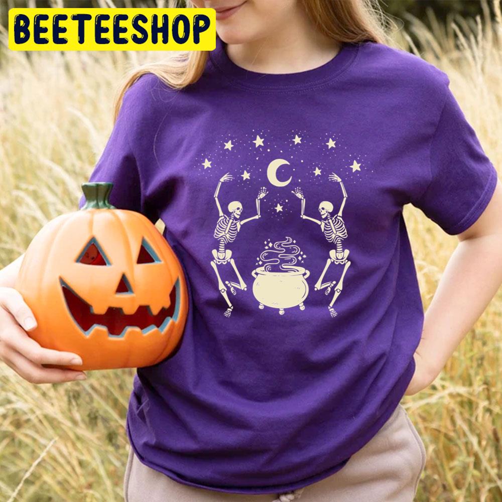 Dancing Skeletons Mystical Halloween Trending Unisex T-Shirt