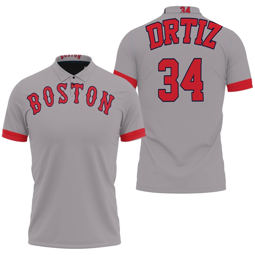 David Ortiz Boston Red Sox Player Gray 2019 Jersey Inspired Style 3D All Over Print Polo Shirt