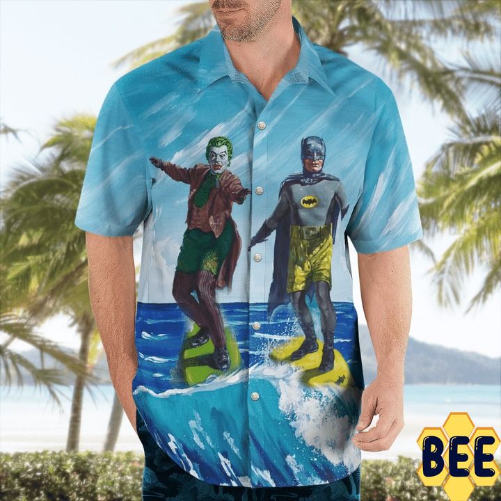 Dc Comics Batman And Joker Surfing Trending Hawaiian Shirt - Beeteeshop