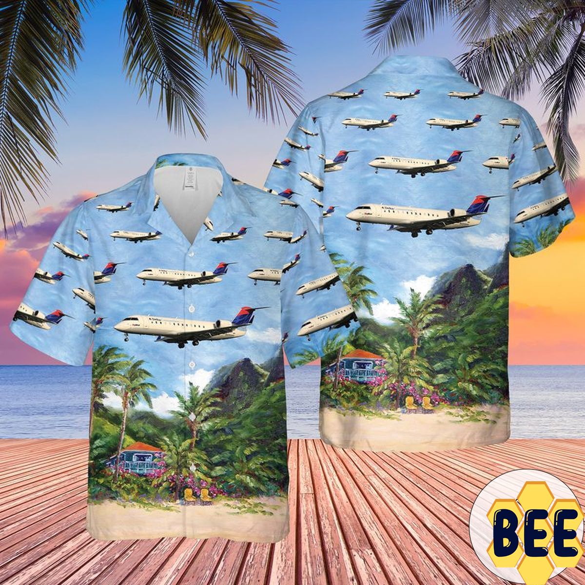 Delta Connection (Skywest Airlines) Bombardier Crj-100lr Trending Hawaiian Shirt