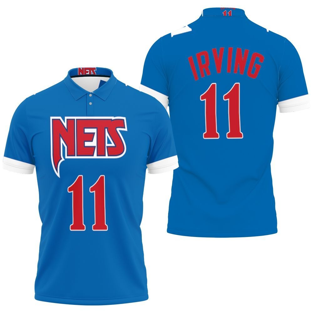 Design Brooklyn Nets Kyrie Irving 11 2020 Nba Blue Jersey 3D All Over Print Polo Shirt