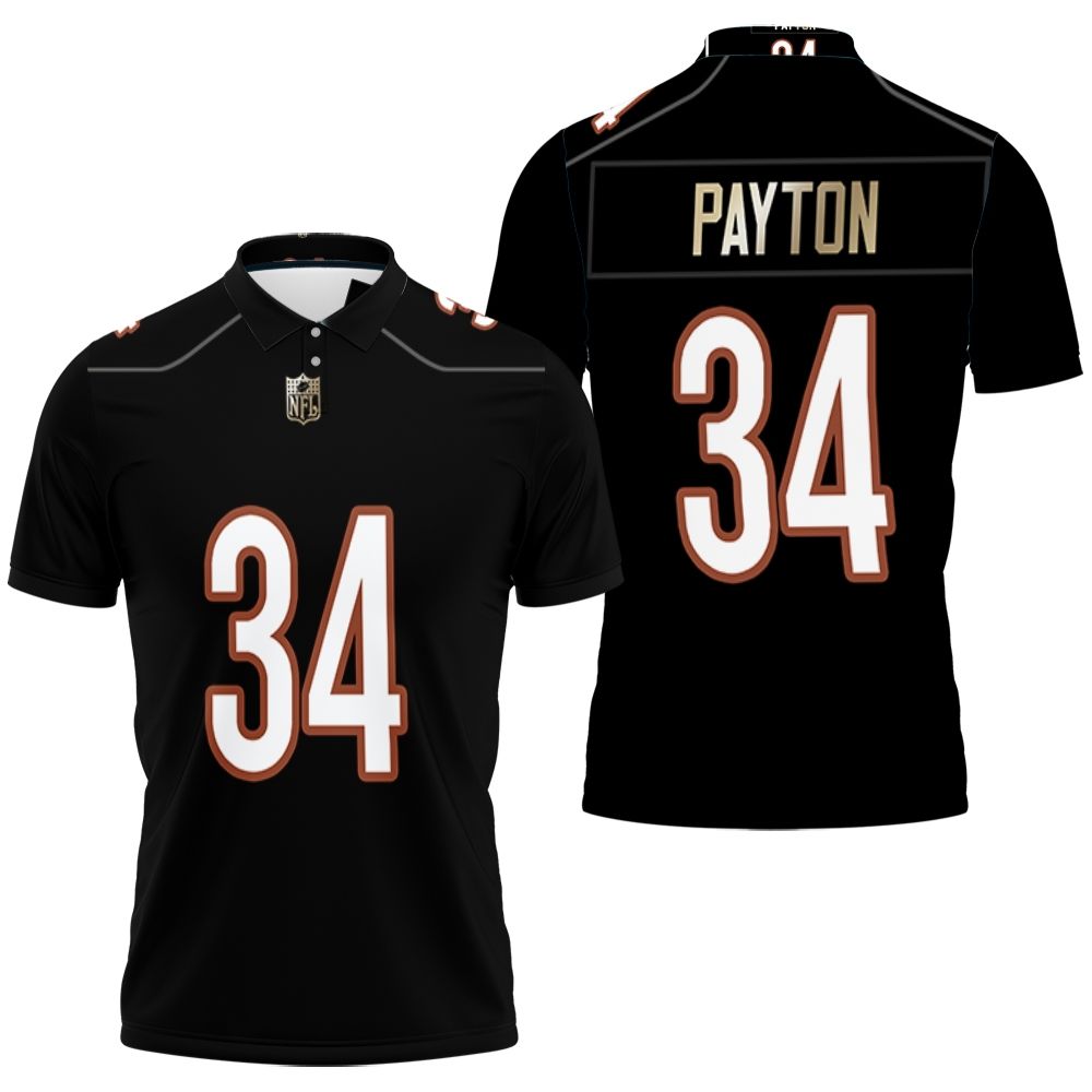 Design Chicago Bears Walter Payton #34 Nfl American Football Legacy Vintage Navy Polo Shirt