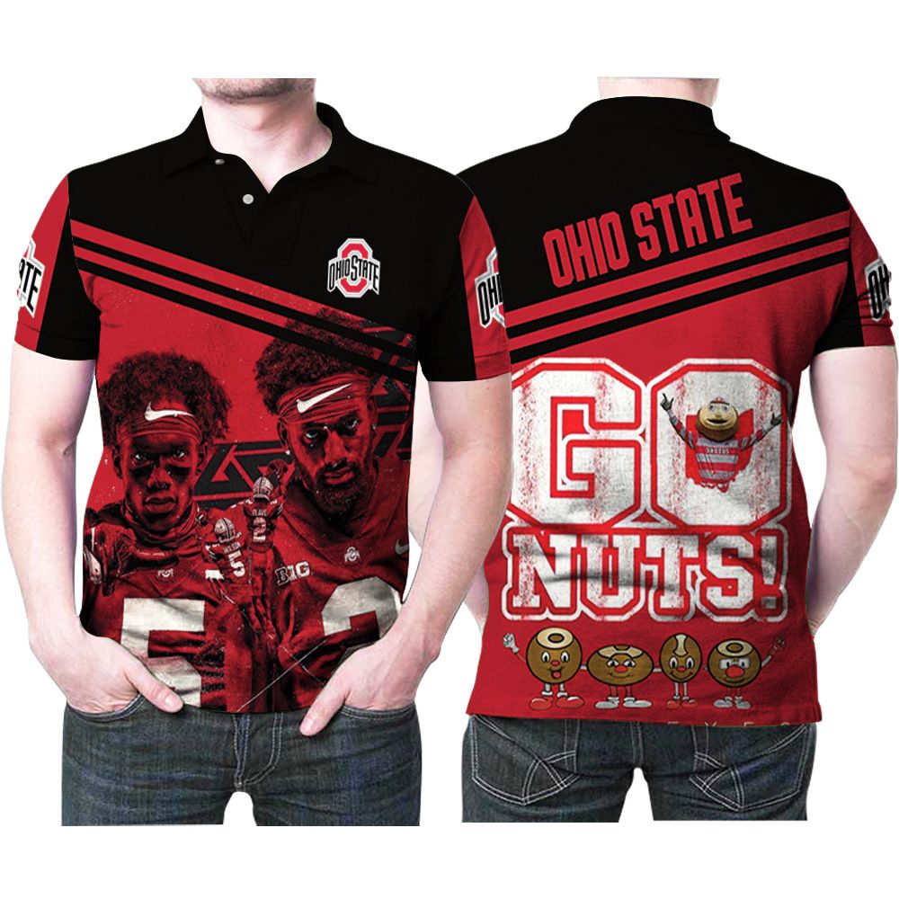 Design Ohio State Buckeyes Garrett Wilson 5 Chase Young University Football Team Polo Shirt