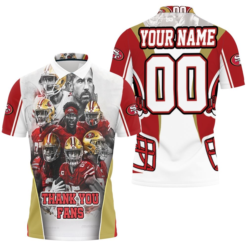 Design San Francisco 49ers Thank You Fans Nfc West Division Super Bowl 2021 Personalized 3D All Over Print Polo Shirt