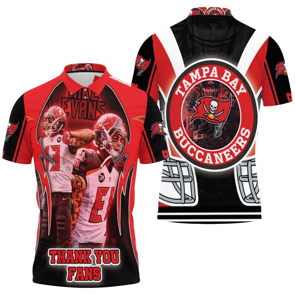 Design Tampa Bay Buccaneers Super Bowl Champions Mike Evans Thank You Fan 3D All Over Print Polo Shirt