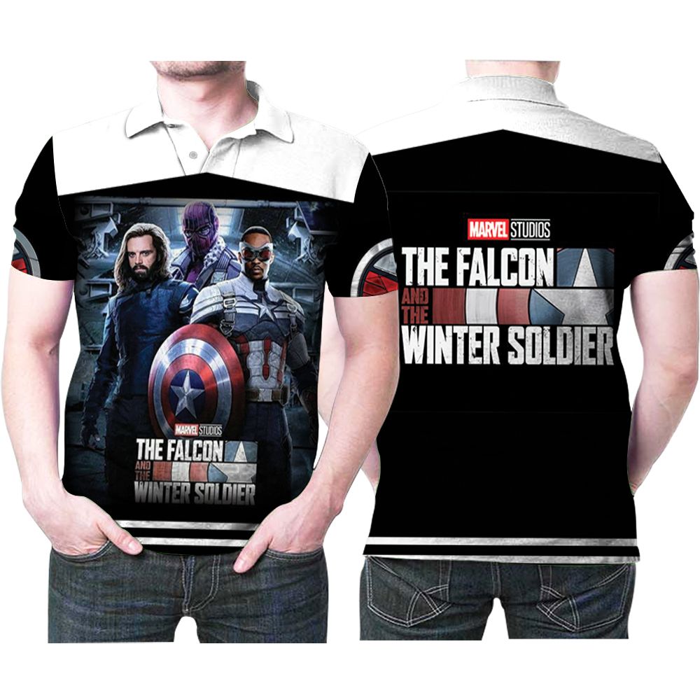 Design The Falcon And The Winter Soldier Superhero Studios 3D All Over Print Polo Shirt